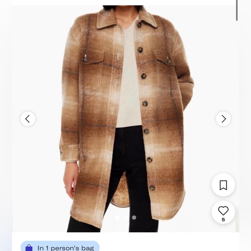 Aritzia Wilfred Free Ganna Plaid Shirt Jacket